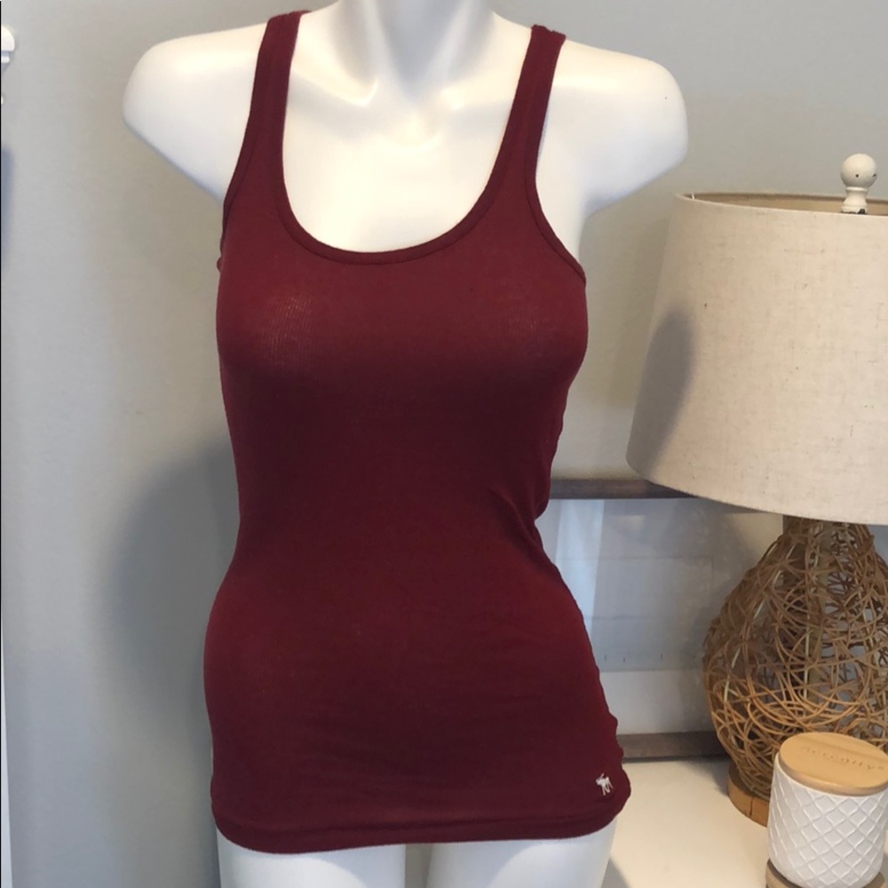 Abercrombie & Fitch Red Stretch Tank Top - medium